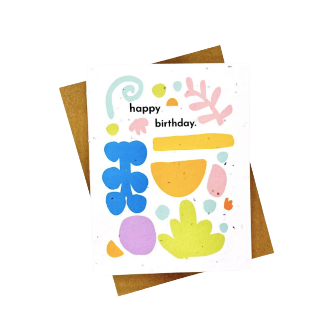 Botanical Happy Birthday  Plantable Card