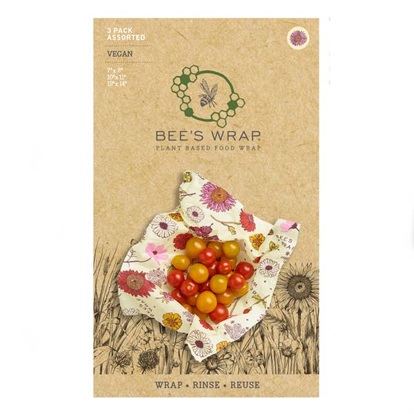 Set of 3 Assorted Plant Based Wraps in Meadow Magic Bee's Wrap