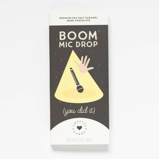 Mic Drop Congratulations Chocolate Card
