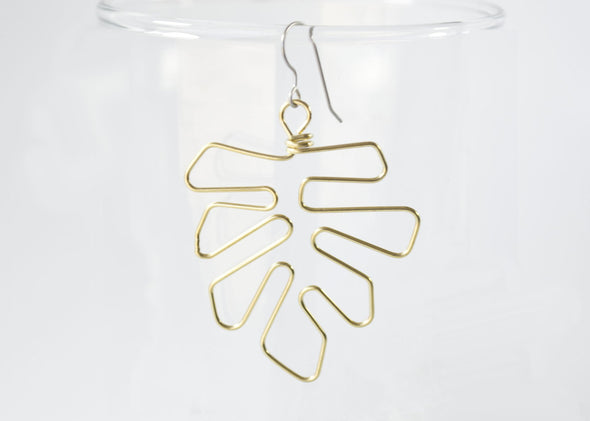 Monstera Leaf Dangle Earrings