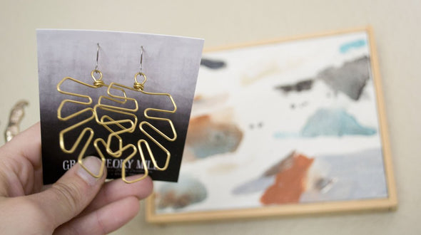 Monstera Leaf Dangle Earrings