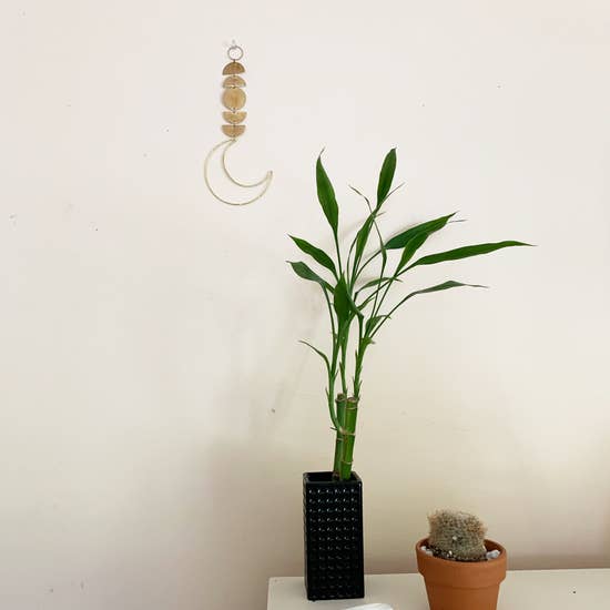 Brass Semi Circle Wall Hanging with Open Moon