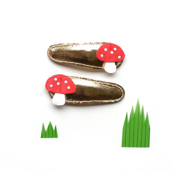 Mushroom Hair Clips