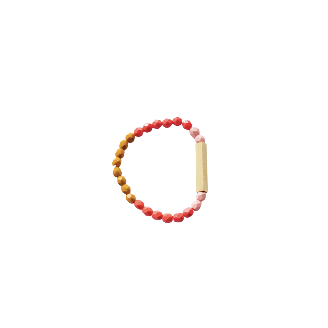 Colorful Bead + Brass Bracelet