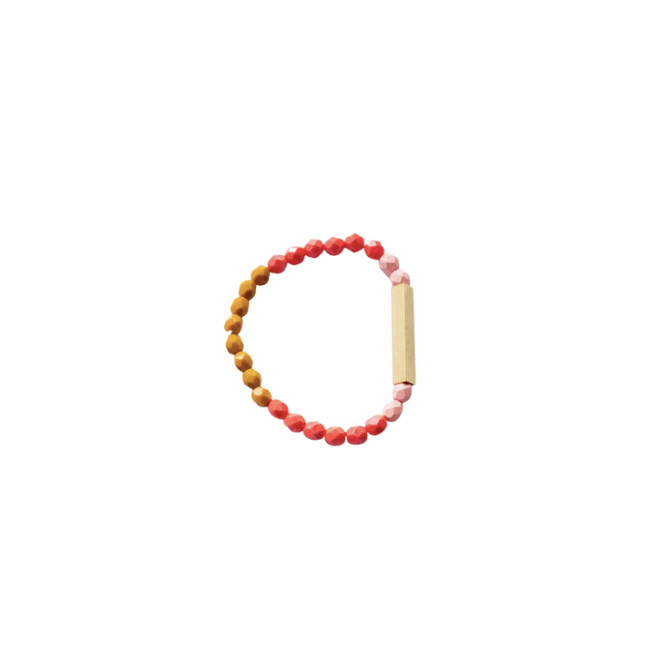 Colorful Bead + Brass Bracelet
