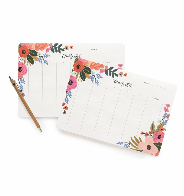 Lively Floral Weekly Desktop Notepad
