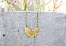 Patterned Moon Necklace