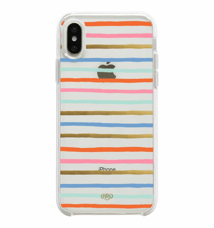 Clear Happy Stripes iPhone Case