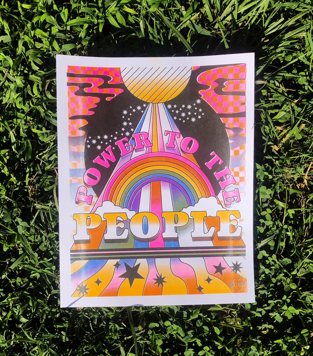Power To The People Risograph Art Print