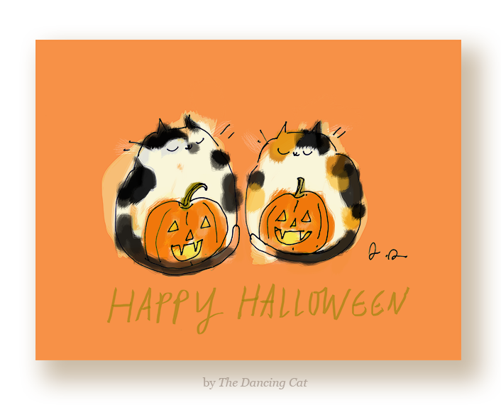 Happy Halloween Pumpkin Cats