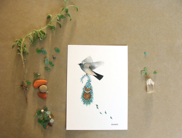 Quilted Bundles: Bird IV - Art Print