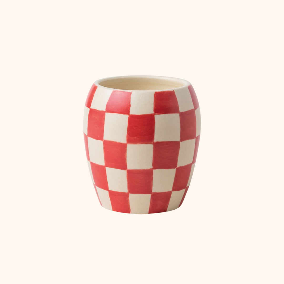 Checkmate 11oz Checker Candle Checkered Porcelain Vessel Candle