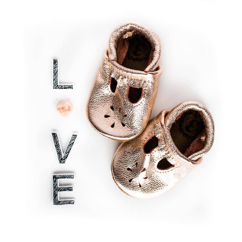Rose Gold T Strap Shoes Baby And Toddler