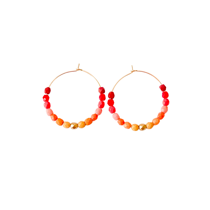 Colorful Gold Filled Ombre Hoops