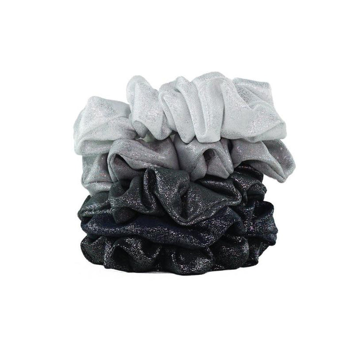 Metallic Scrunchies - Black and Gray
