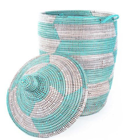 Large Aqua and White African Prayer Mat Hamper