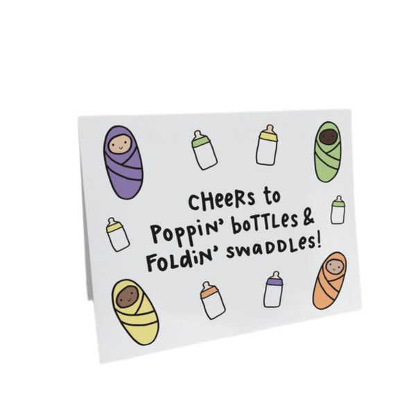 Bottles & Swaddles Greeting Card