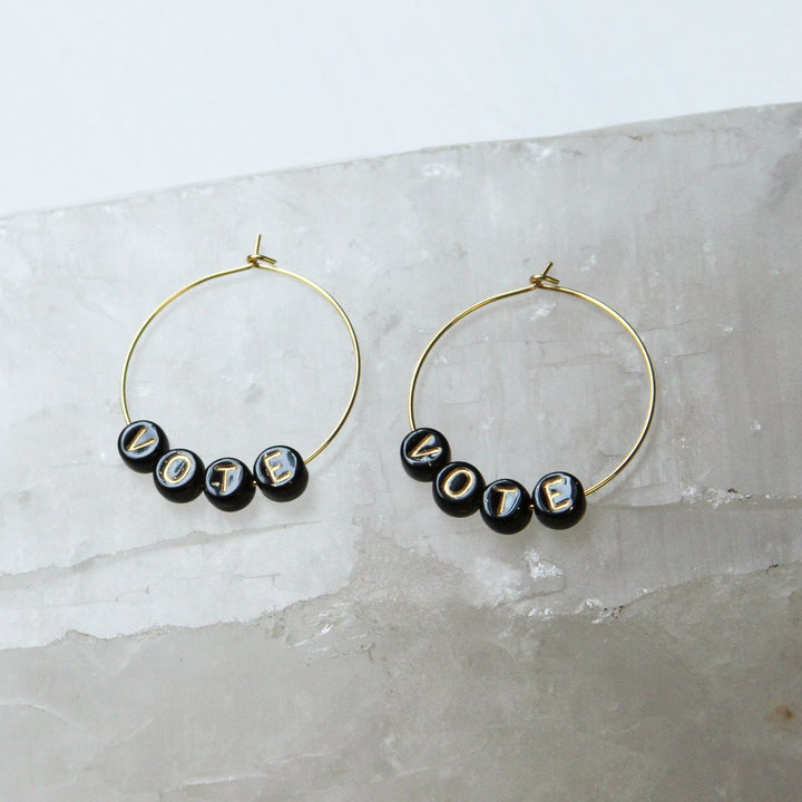 VOTE Bead Hoop Earrings